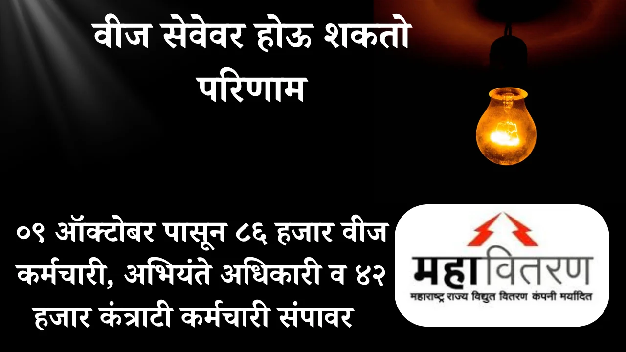 वीज कर्मचारी जाणार संपावर – ६६ हजार कर्मचारी, अभियंते, अधिकारी आणि ४२ हजार कंत्राटी कामगार जाणार संपावर